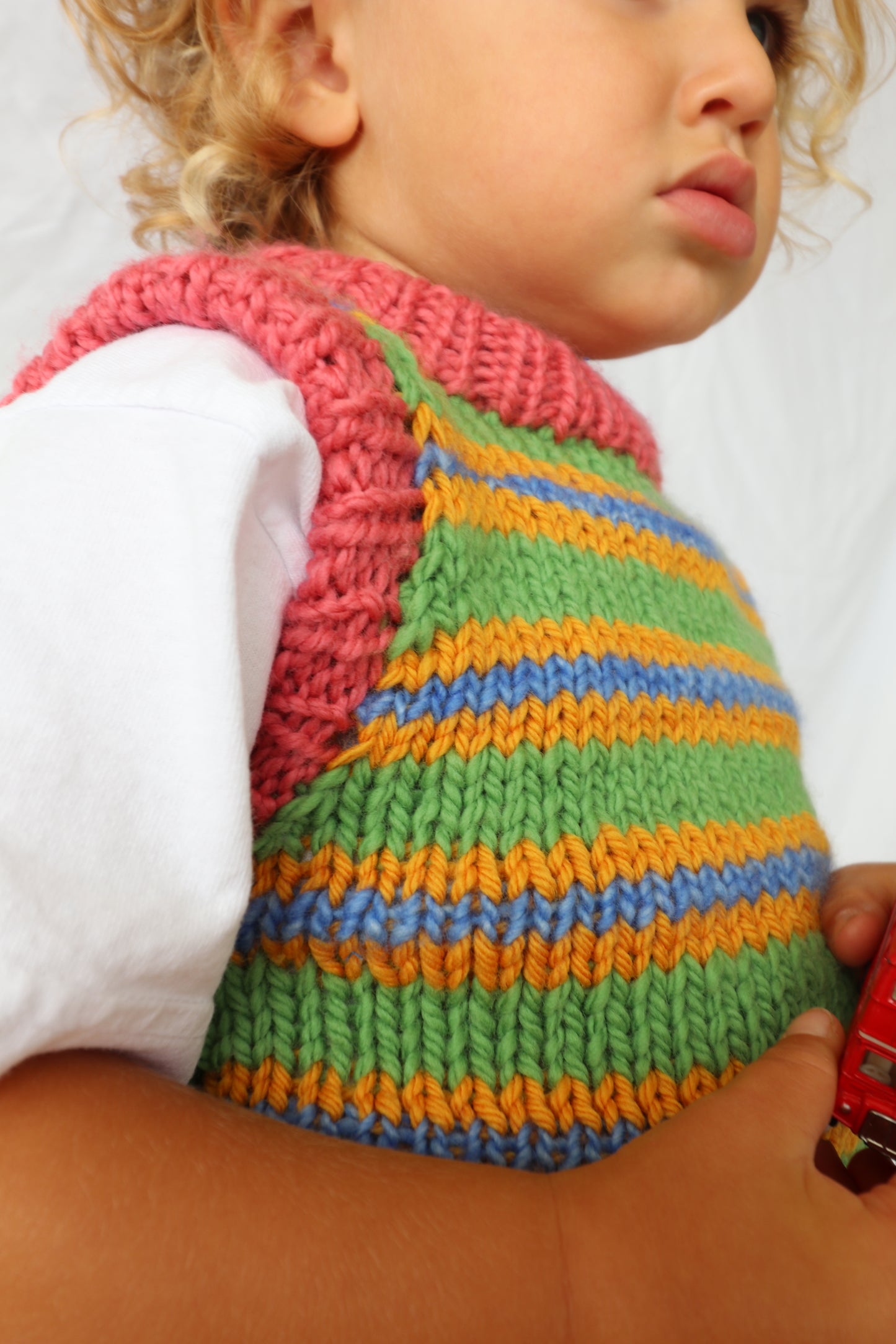 Striped Hand Knit Vest