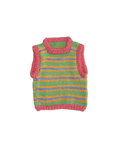 Striped Hand Knit Vest